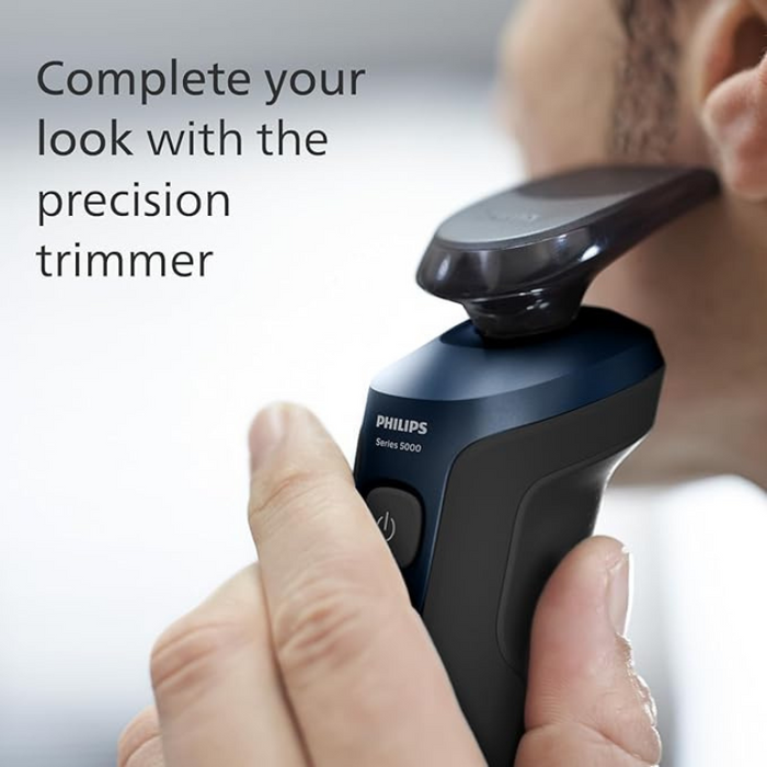 Philips Series 5000 Wet & Dry Electric Shaver S5465/18 with Trimmer & Travel Case - Metallic Blue