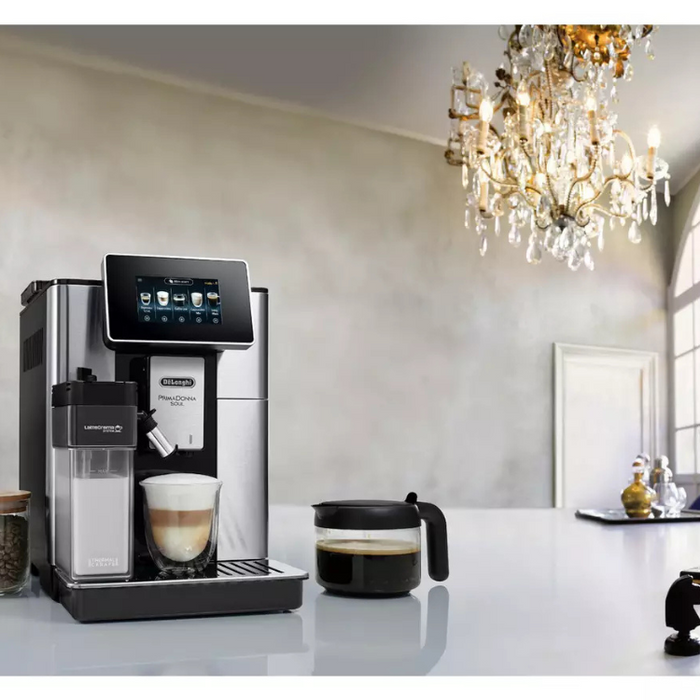 De'Longhi PrimaDonna Soul ECAM610.75.MB Bean to Cup Coffee Machine – Silver and Black