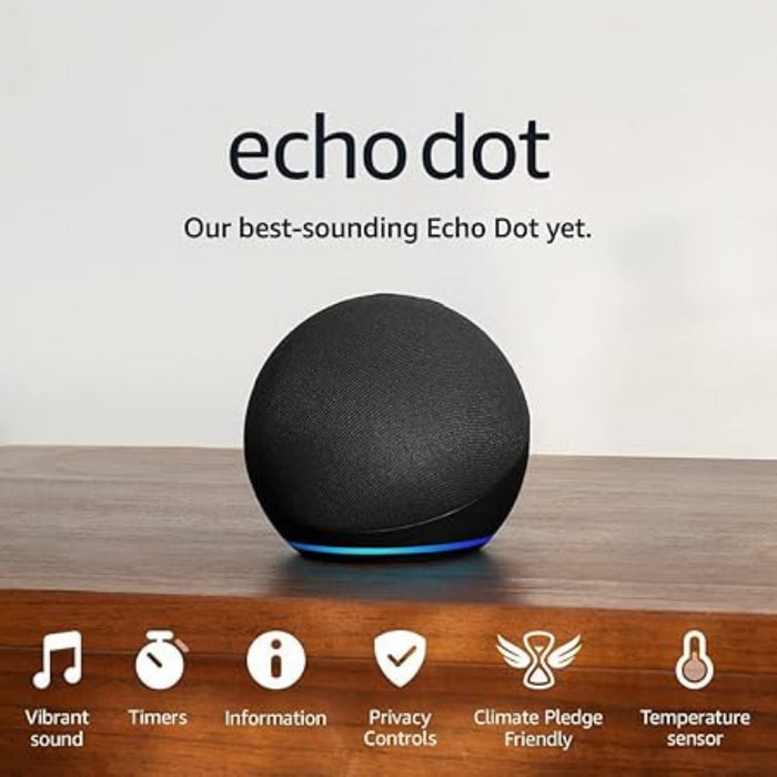 Amazon Echo Dot (5th Gen) Smart Speaker with Alexa – Charcoal