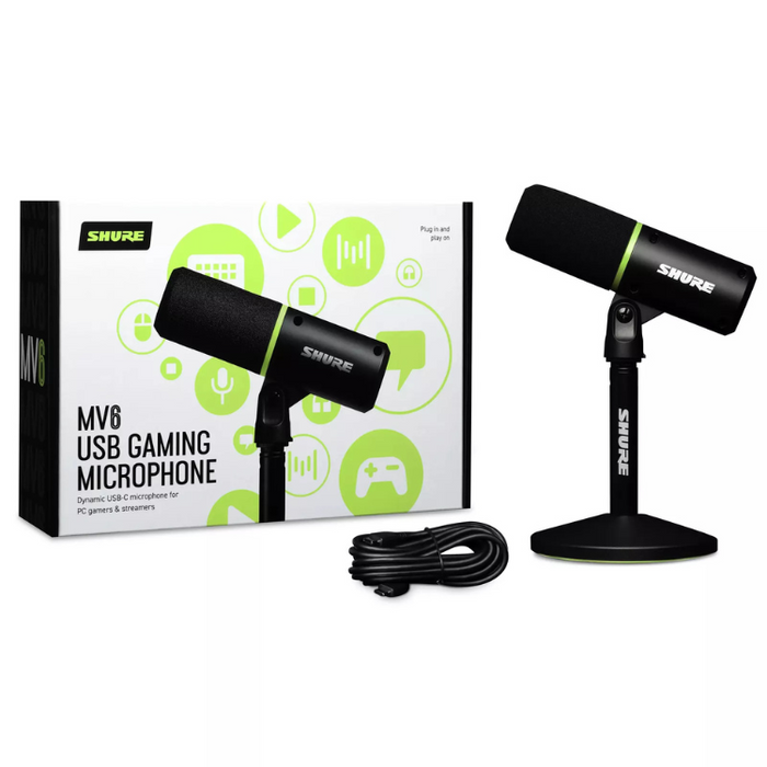 Shure MV6 USB-C Dynamic Microphone – Pro Gaming & Streaming Mic