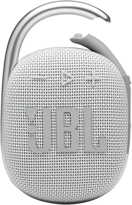JBL Clip 4 Portable Bluetooth Speaker – Powerful JBL Pro Sound, 10H Playtime, IP67 Waterproof & Dustproof, Built-in Carabiner – Black & White