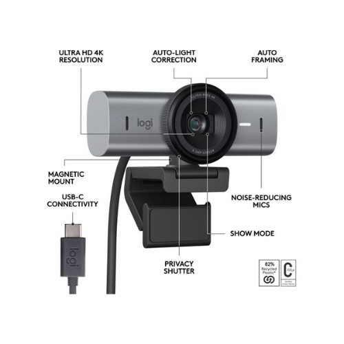 Logitech MX Brio Ultra HD 4K Collaboration and Streaming Webcam
