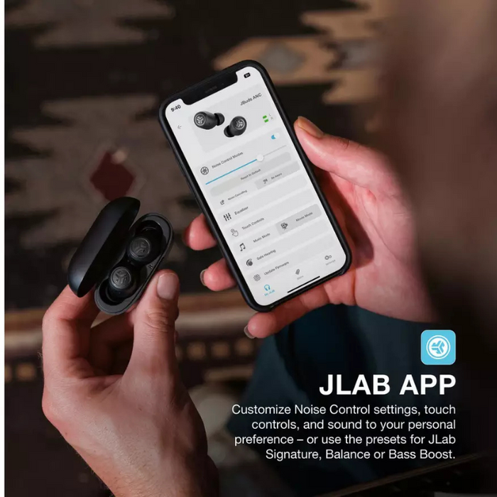 JLab JBuds Air ANC True Wireless Earbuds with Smart Noise Canceling – Black