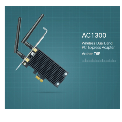 TP-Link AC1300 Dual Band PCI-E Wi-Fi Adapter for Desktop – Archer T6E with Dual Antennas & Heat Sink