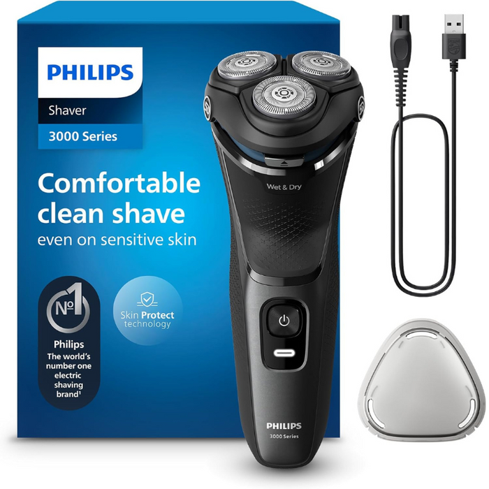 Philips Series 3000 Wet & Dry Electric Shaver S3145/00 with Pop-Up Trimmer - Dark Moon