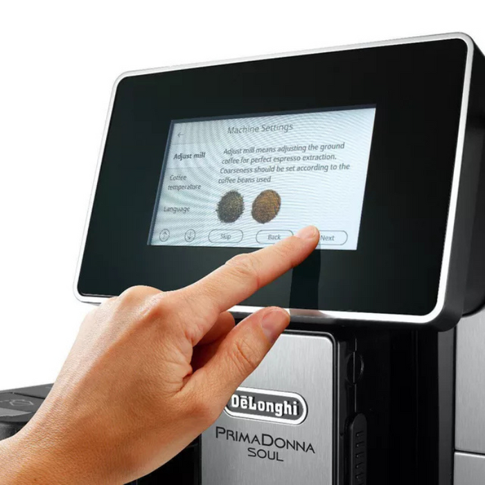 De'Longhi PrimaDonna Soul ECAM610.75.MB Bean to Cup Coffee Machine – Silver and Black