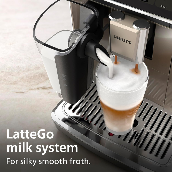 Philips Series 5500 LatteGo EP5546 70 Bean to Cup Coffee Machine Silver and Black