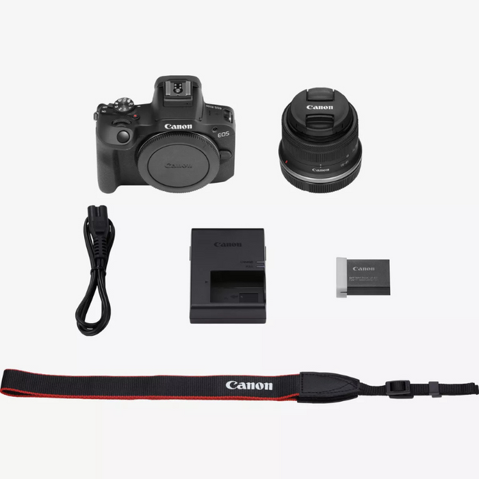 Canon EOS R100 Mirrorless Camera + RF-S 18-45mm F4.5-6.3 IS STM Lens Kit - Black