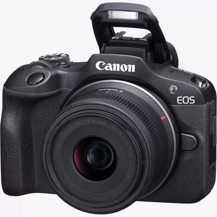 Canon EOS R100 Mirrorless Camera + RF-S 18-45mm F4.5-6.3 IS STM Lens Kit - Black