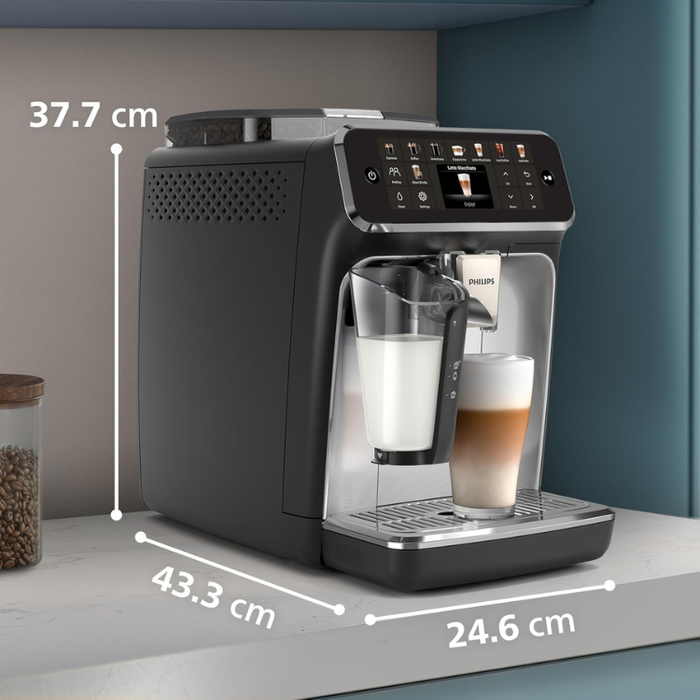 Philips Series 5500 LatteGo EP5546 70 Bean to Cup Coffee Machine Silver and Black