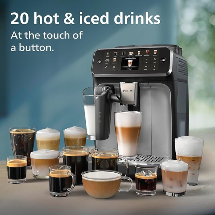 Philips Series 5500 LatteGo EP5546 70 Bean to Cup Coffee Machine Silver and Black