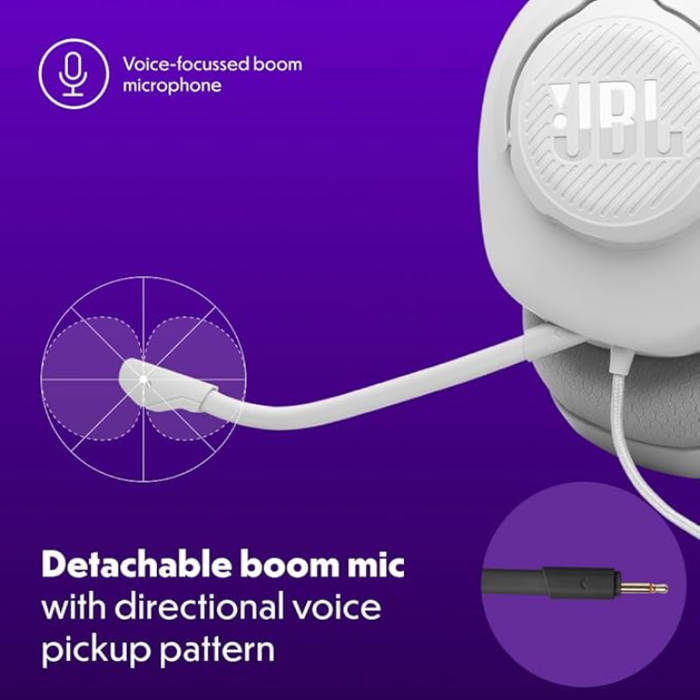 JBL Quantum 100M2 Wired Over-Ear Gaming Headset with JBL QuantumSOUND Signature, Detachable Boom Mic, Multi-Platform Compatibility, and Memory Foam Comfort