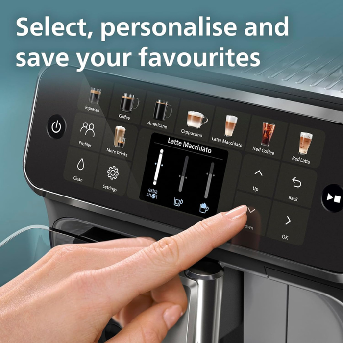 Philips Series 5500 LatteGo EP5546 70 Bean to Cup Coffee Machine Silver and Black