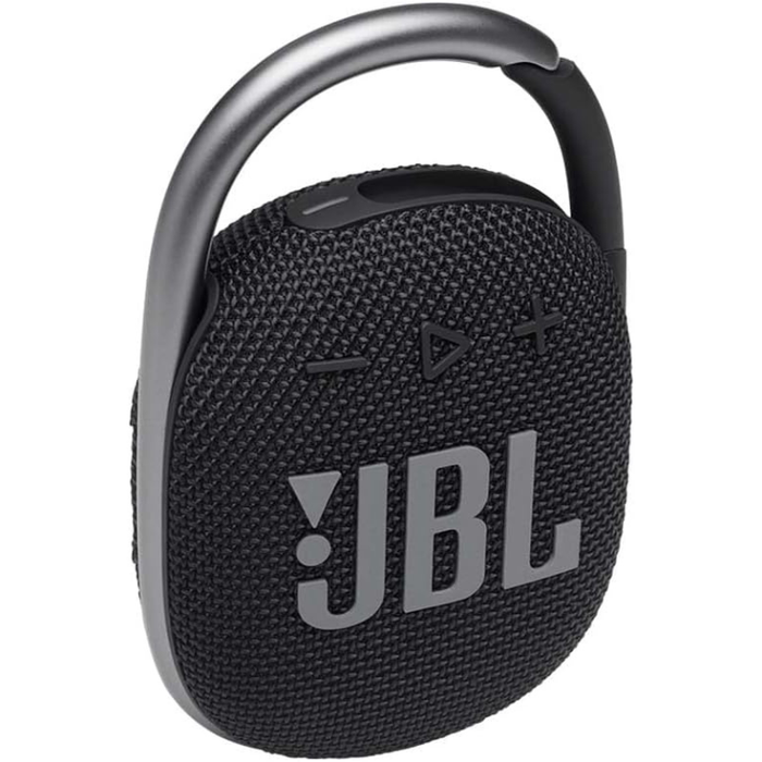 JBL Clip 4 Portable Bluetooth Speaker – Powerful JBL Pro Sound, 10H Playtime, IP67 Waterproof & Dustproof, Built-in Carabiner – Black & White