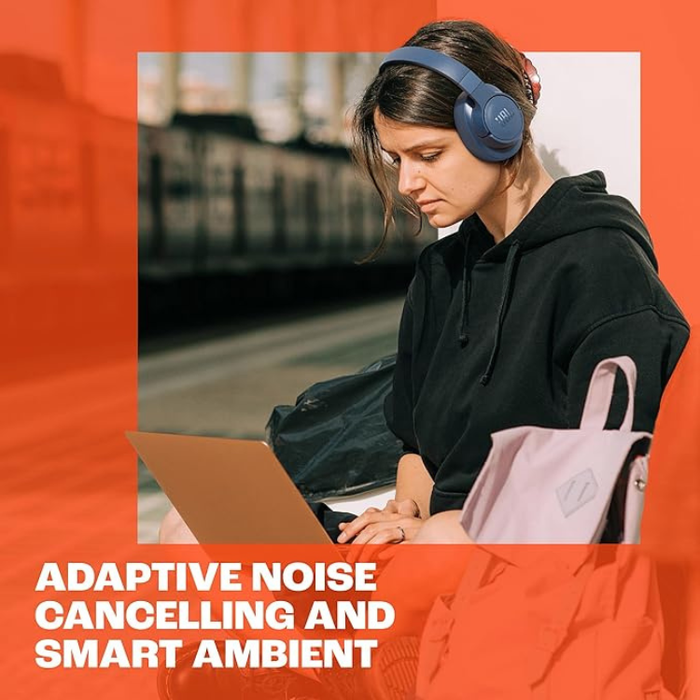 JBL Tune 770NC Wireless Over-Ear Headphones – Adaptive Noise Cancelling, JBL Pure Bass Sound, Bluetooth 5.3, 70-Hour Battery Life – Black