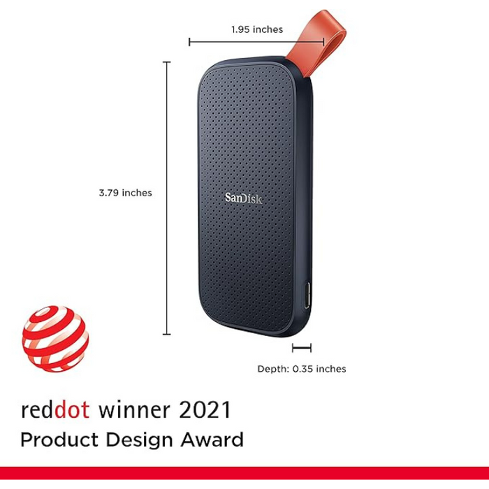 SanDisk Portable SSD 1TB (Read speeds up to 800 MB/s, USB 3.2 Gen 2 VMe Solid State Performance - Grey