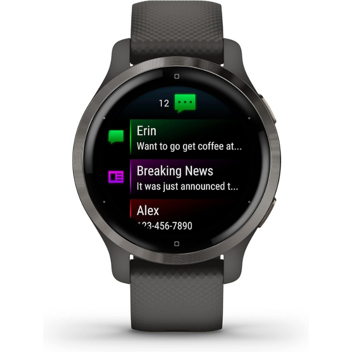 Garmin Venu 2S GPS Smartwatch 40mm AMOLED Display Health & Fitness Tracking Music Storage Up to 10-Day Battery - Graphite