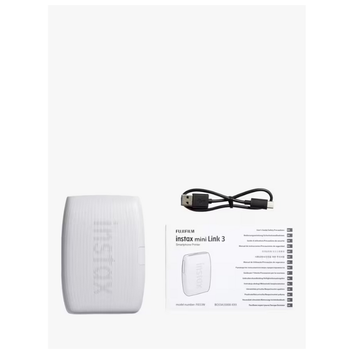 Fujifilm Instax Mini Link 3 Instant Photo Printer with AR Effects & Smartphone Connectivity - White