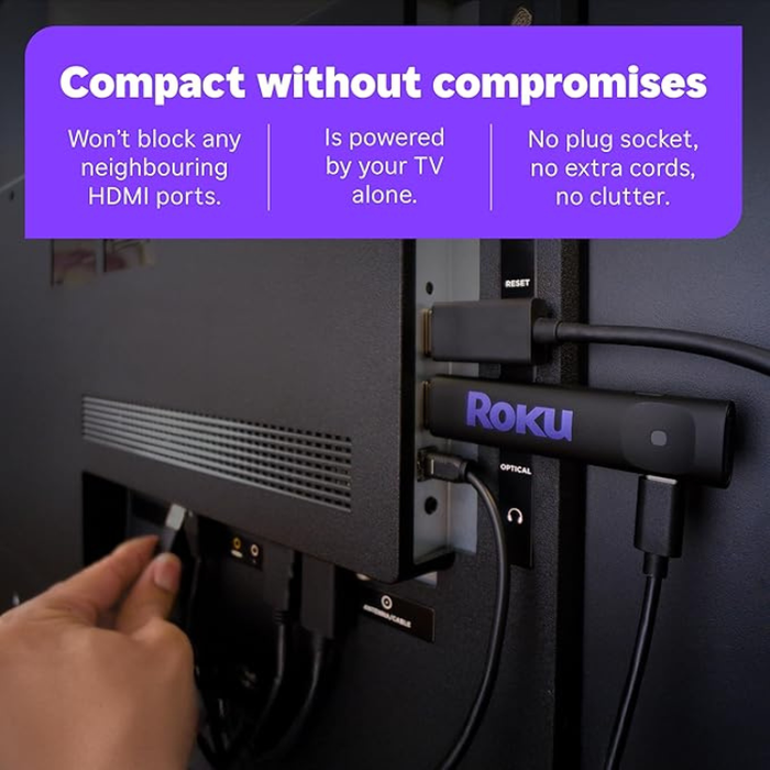 Roku Streaming Stick 2025 – HD Streaming Device with Voice Remote, Works with Alexa, Google Home & Apple AirPlay, Access to Free & Live TV