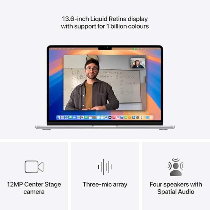 Apple 2025 MacBook Air 15" Laptop (M4, 256GB SSD, 16GB RAM) – Silver, Built for Apple Intelligence, 15.3-inch Liquid Retina Display, Up to 18-Hour Battery Life