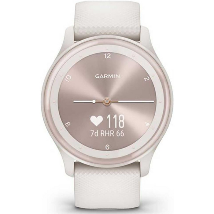 GARMIN vivomove Sport Small- Ivory + Peach Gold Waterproof with Silicone Strap