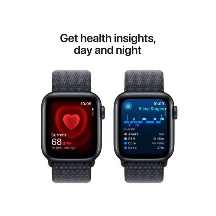 Apple Watch SE (2nd Gen) GPS 40mm – Midnight Aluminium Case with Ink Sport Loop, Retina OLED Display, Fitness & Sleep Tracking, Heart Rate Monitor, Crash Detection, Water Resistant, watchOS 11