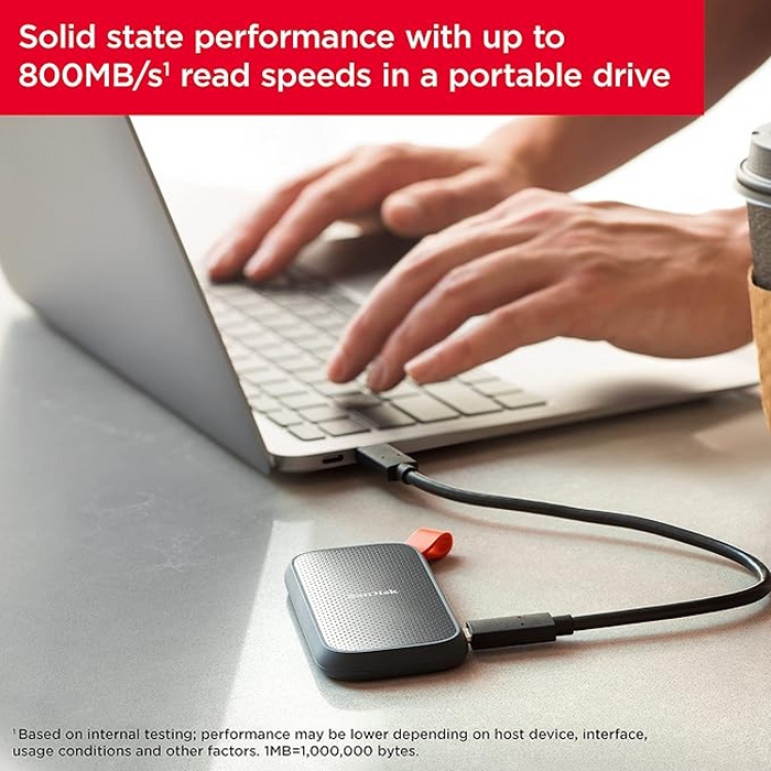 SanDisk Portable SSD 1TB (Read speeds up to 800 MB/s, USB 3.2 Gen 2 VMe Solid State Performance - Grey