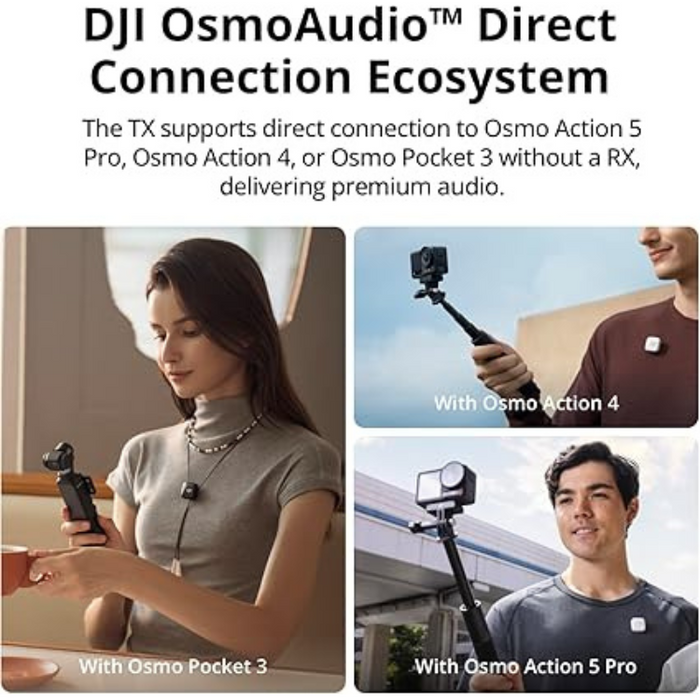 DJI Mic Mini (2 TX + 1 RX + Charging Case) Wireless Microphone Kit for Camera/iPhone/Android, Vlog