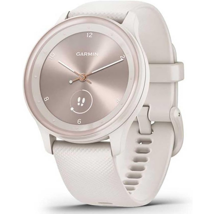 GARMIN vivomove Sport Small- Ivory + Peach Gold Waterproof with Silicone Strap