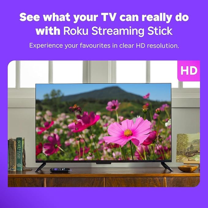 Roku Streaming Stick 2025 – HD Streaming Device with Voice Remote, Works with Alexa, Google Home & Apple AirPlay, Access to Free & Live TV