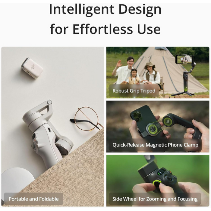 ﻿DJI Osmo Mobile 6 3-Axis Phone Gimbal Built-In Extension Rod Portable and Foldable Android & iPhone Gimbal - Slate Gray