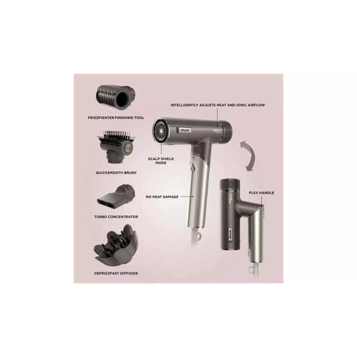 SpeedStyle Pro FLEX 4-in-1 High-Velocity Hair Dryer System HD542UK - Silver