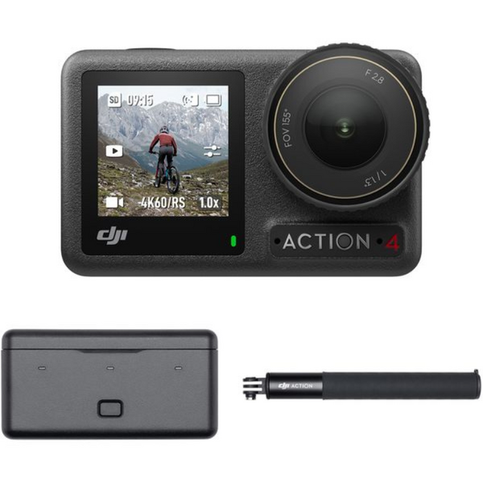 DJI Osmo Action 4 Adventure Combo 4K Ultra HD Action Camera - Black