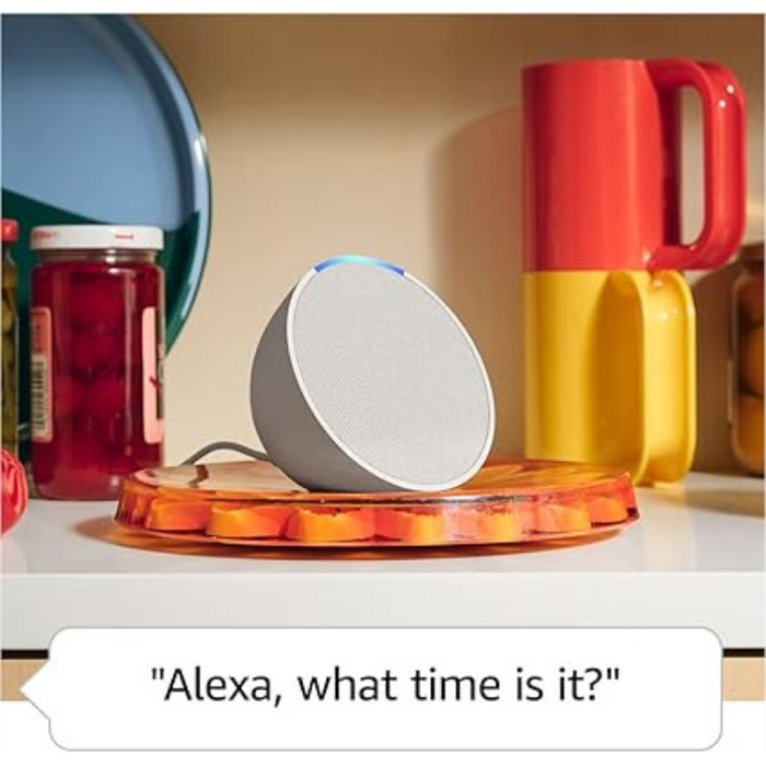 Echo Pop (Newest gen) Full sound compact Wi-Fi and Bluetooth smart speaker with Alexa - Glacier White/Midnight Teal/Lavender Bloom