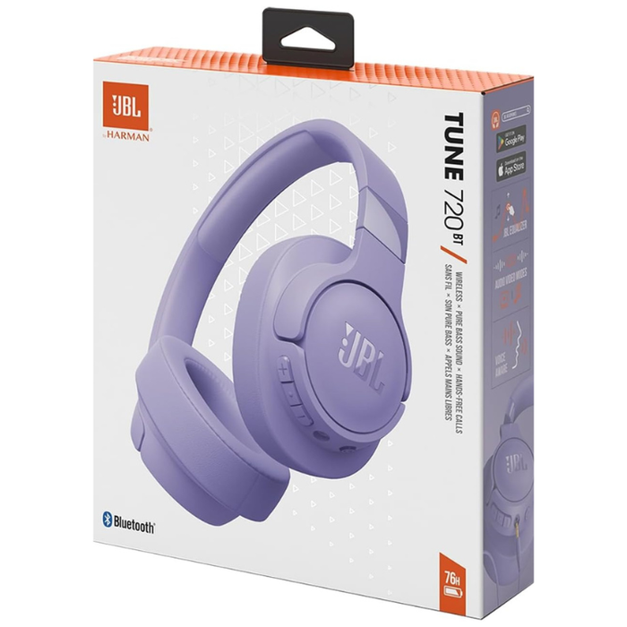 JBL Tune 720BT Wireless Over-Ear Headphones – Pure Bass Sound, Bluetooth 5.3, Hands-Free Calls, Audio Cable, 76-Hour Battery Life