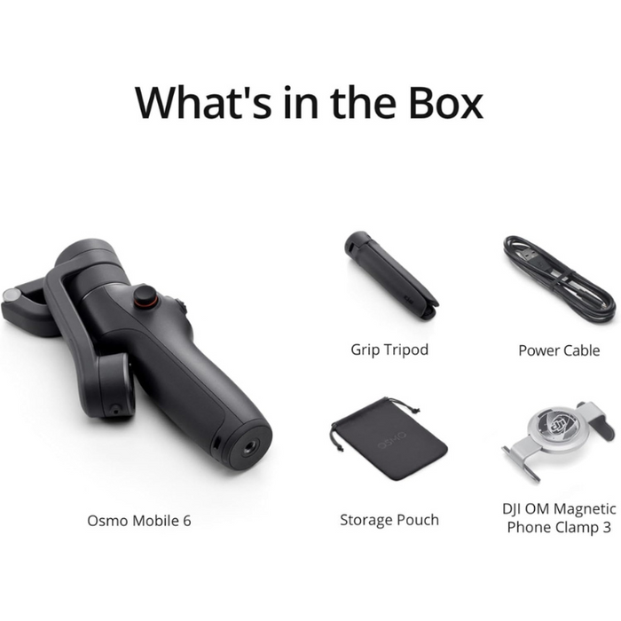 ﻿DJI Osmo Mobile 6 3-Axis Phone Gimbal Built-In Extension Rod Portable and Foldable Android & iPhone Gimbal - Slate Gray