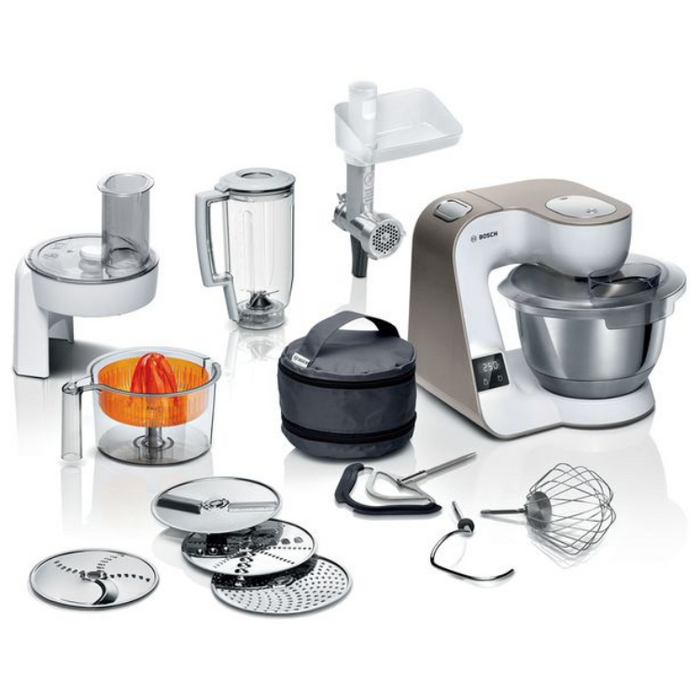 Bosch Creationline 8-in-1 Stand Mixer MUM5XW40G – 1000W, 3.9L Bowl, Integrated Scales & Timer – Champagne