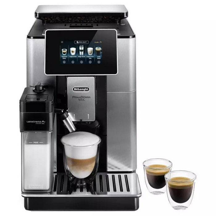 De'Longhi PrimaDonna Soul ECAM610.75.MB Bean to Cup Coffee Machine – Silver and Black
