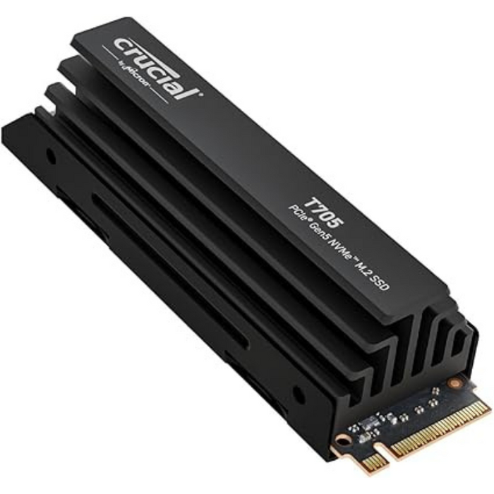 Crucial T705 1TB NVMe PCIe Gen5 M.2 Solid State Drive with Heatsink - Black