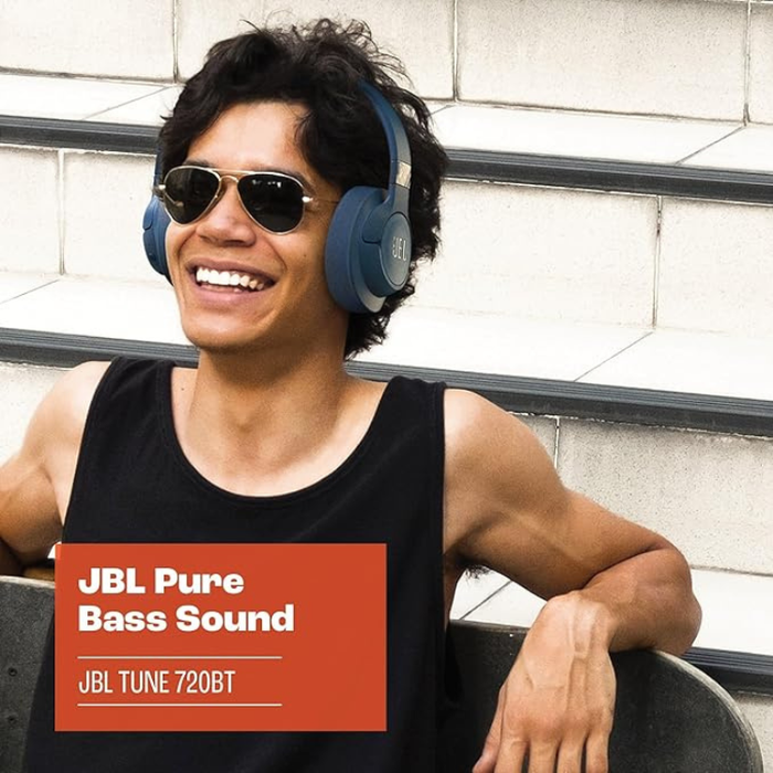 JBL Tune 720BT Wireless Over-Ear Headphones – Pure Bass Sound, Bluetooth 5.3, Hands-Free Calls, Audio Cable, 76-Hour Battery Life