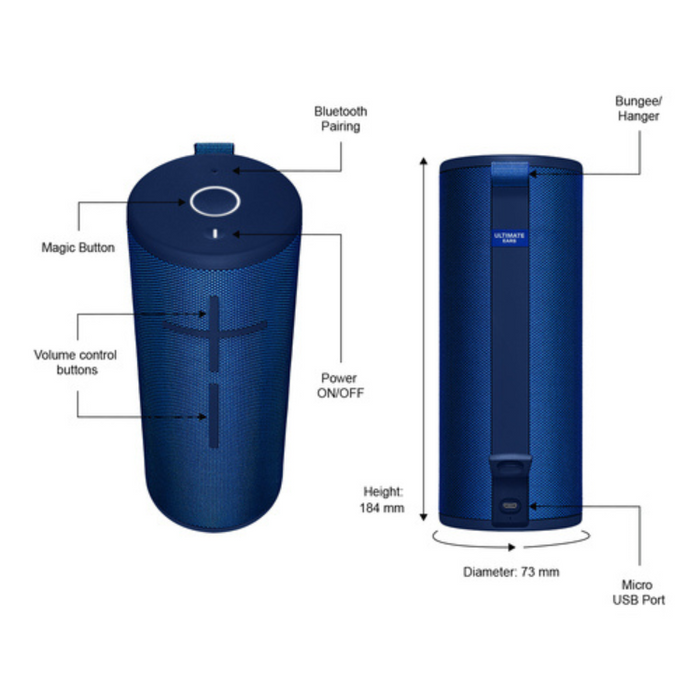 Ultimate Ears BOOM 3 Portable Bluetooth Speaker – Lagoon Blue